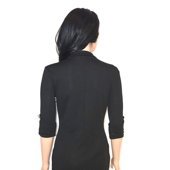 Lucky Lady Women's Short Sleeve Black Dress with Golden Buttons - Size Medium - Picture 3 of 5